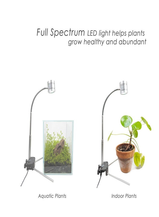 HIRO AQUATICS 2 in 1 Full Spectrum Clip-On Aquarium Plant Grow Light, Freestanding Freshwater Fish Tank LED Light, 5Watts - Image 5